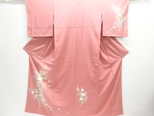 未使用品　作家物　手描き友禅　菊・女郎花模様訪問着